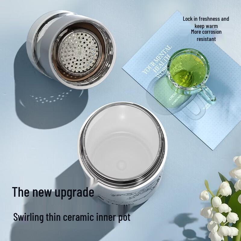 TOMIC Lily Series Antibacterial Ceramic Insulated Tea Tumbler
