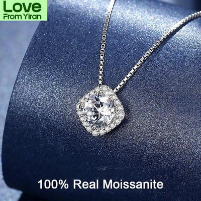 Collana con diamanti coltivati in laboratorio di colore D, in argento sterling 925, delicata collana con moissanite per le donne, regalo per l'anniversario di matrimonio