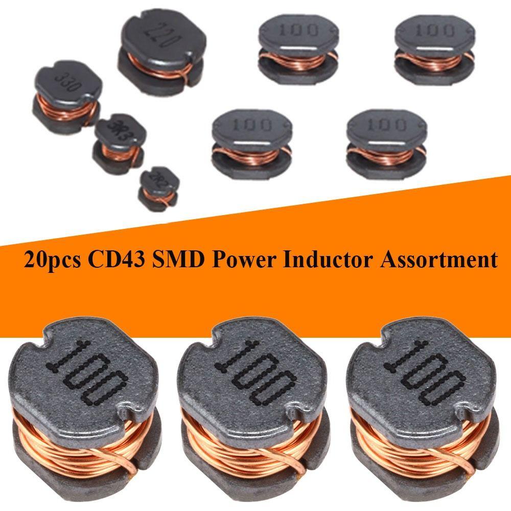 

20 шт. новые чип-индукторы 1UH-33UH CD43, силовая обмотка SMD, набор силовых индукторов