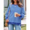 Dames Gestreept Crewneck Sweatshirt Los Oversized Lange Mouw Pullover Casual Dagelijks Blouse Top