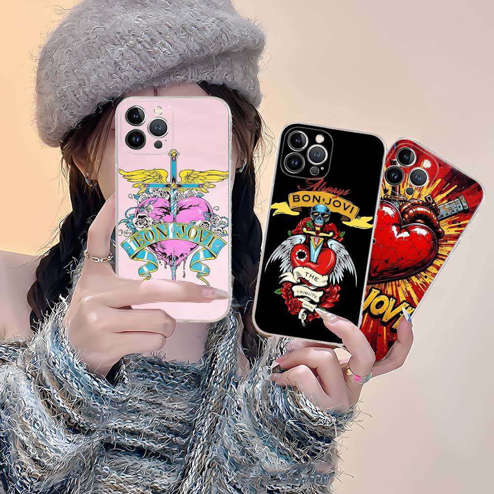 Rock Band B-Bon Classic J-JoviS For IPhone 17 16 15 14 13 12 11 Pro Max Plus Mini Funda For Transparent Cover