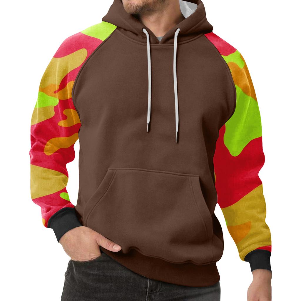 Erkek Kamuflaj Sweatshirt Kapüşonlu Erkek Spor Büyük Beden Günlük Sweatshirt