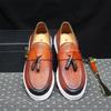 Mode Stilvolle Herren Flache Sohle Quasten Penny Loafers Schwarz Braun Echtes Leder Mokassins Slipper Lässige Sneaker Fahrschuhe für Herren