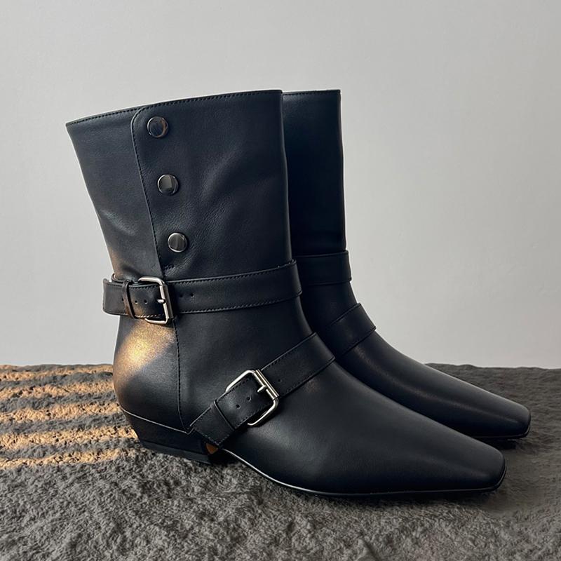 

Мода Французский Винтаж Два Способа Носки Хаки Мех Британский Стиль Маленькие Ботильоны Женские Осень и Зима 42 чёрный