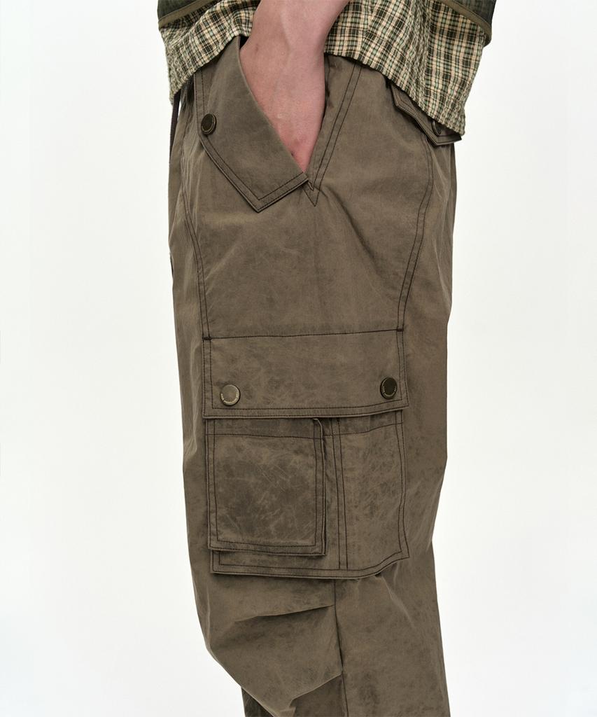 ADSB ANDERSSON BELL Carpenter Cargo Wide-Leg Trousers Apa901M(Khaki Brown)