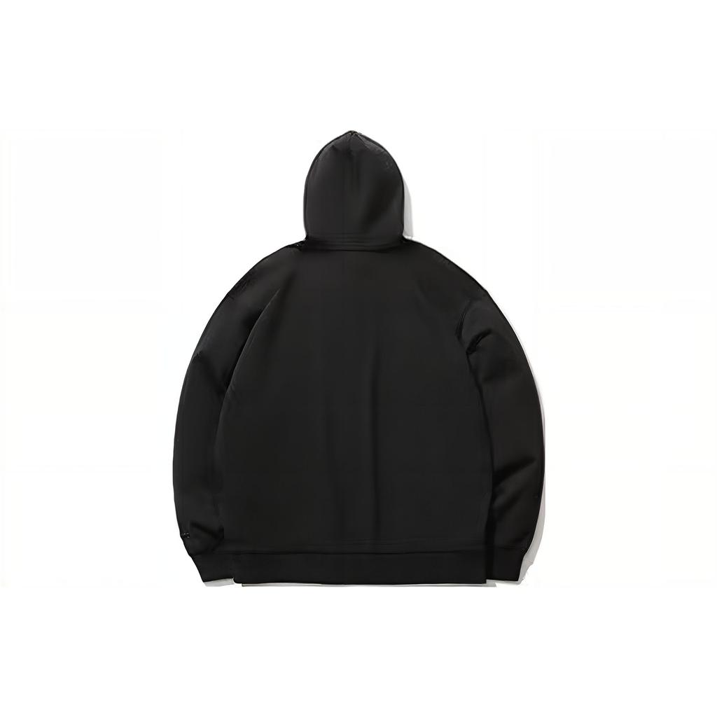 Li Ning Logo Print Loose Pullover Fleece Long Sleeve Sweatshirt Unisex Sweatshirt Black AWDS482-1