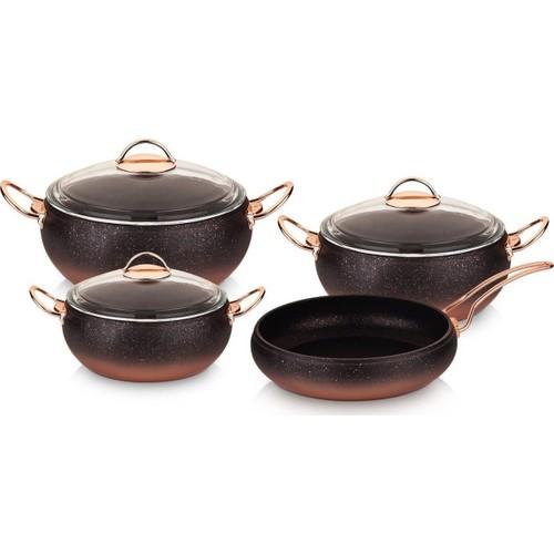 

Набор посуды Oms из 7 предметов с гранитной сферой 3023 Медь