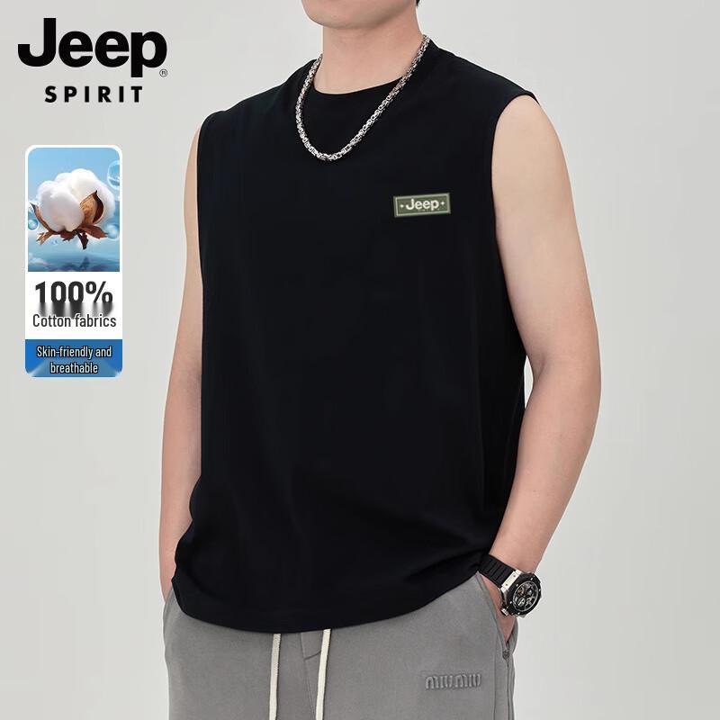 Мужская хлопковая майка без рукавов с принтом JEEP SPIRIT XL