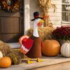 Thanksgiving Garden Goose Outfit 1 Set Turkey Outfit Porch Costume with Top Autumn Harvest Yard Decoration Hat And Wings for 23 Inch Statue,