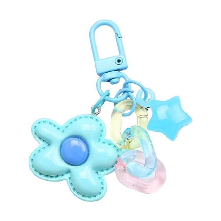 

Playful Flower Key Ring Candy Colored Decoration Lightweight Keychain Charm Pendant for Bags Backpacks синій