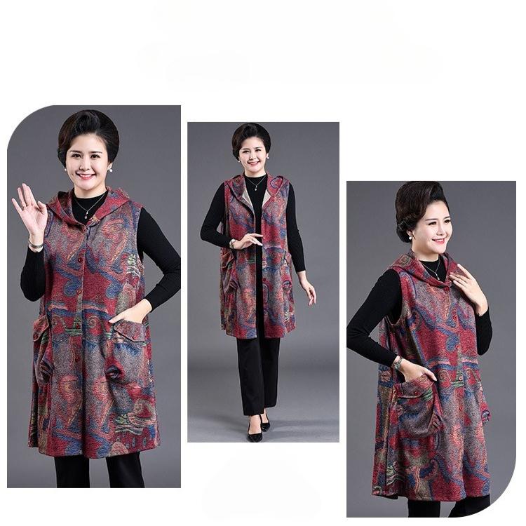 2026 Spring/Autumn New Fashionable Mom's Clothing Plus Size Middle Aged and Elderly Women's Elegant Vest Jacket