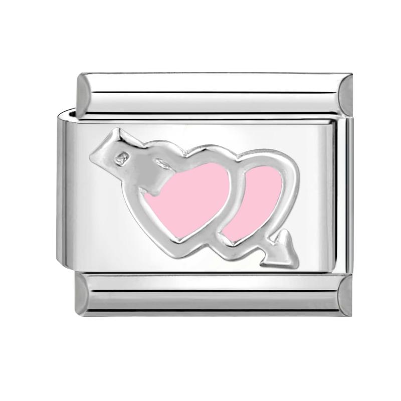 Sweet Pink Flowers Butterfly Tulip Bow Knot Heart Italian Charm Links Fit 9mm Bracelet Stainless Steel Men Women DIY Making Gift