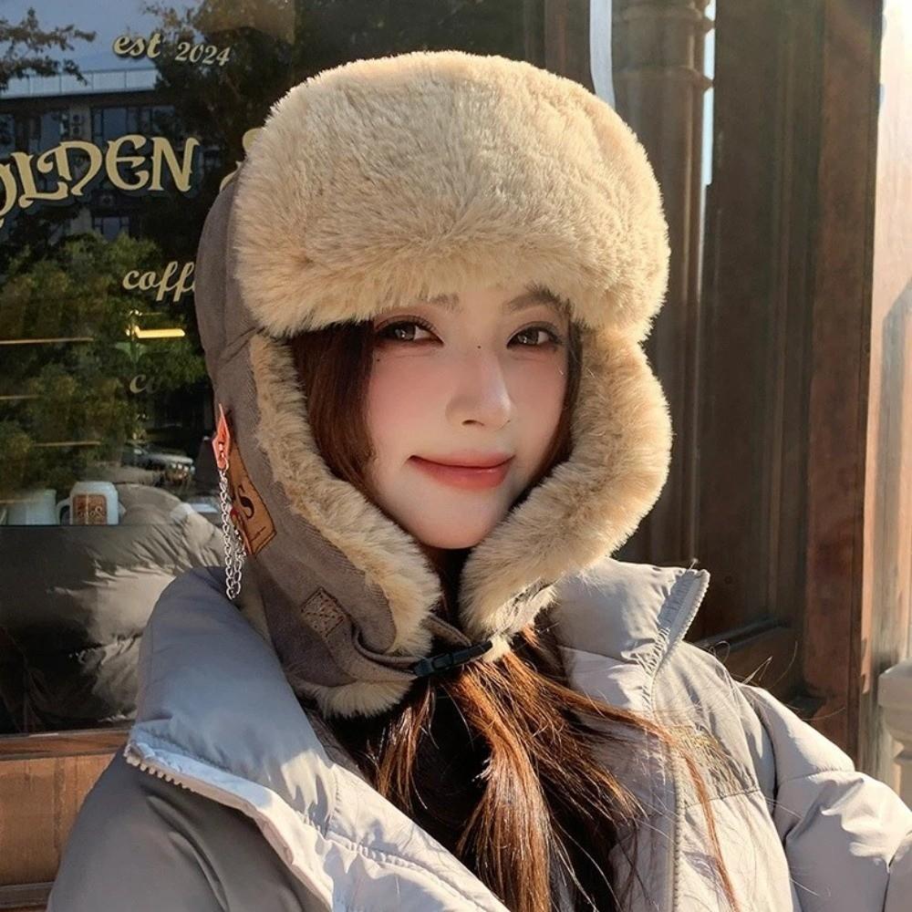 Faux Fur Bomber Hat Thick Russian Cap Fashion Winter Hat Female