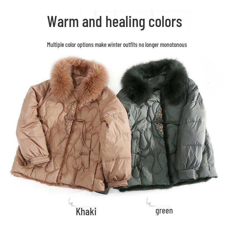 Mom's Fashionable Winter Down Jacket for Middle-Aged Women: Loose, Plus Size, Warm & Stylish Coat