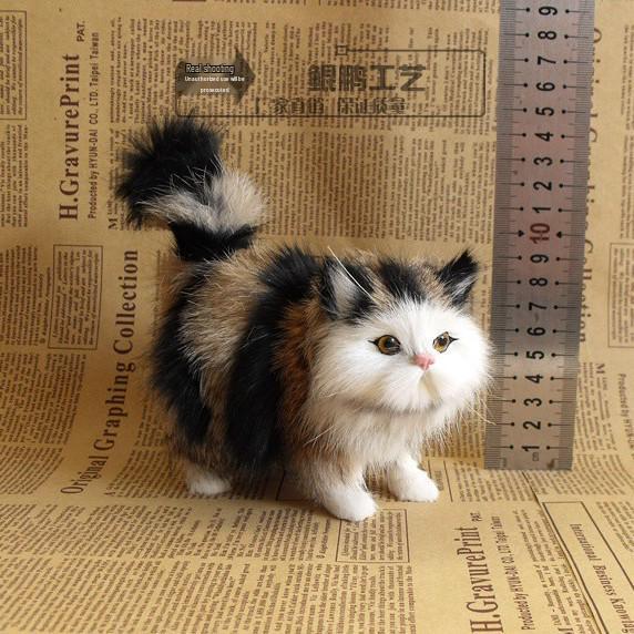 

Cat Simulation Set: Four or Five Cat Figurines - Animal, Flower, and Ornament Gift