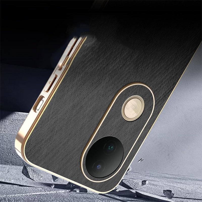 Gold Silk Leather 6D Plating Bumper Case For Vivo X200 Pro Mini X90 X100S Pro Charging Magnet Cover For VIVO S20 S19 S17 S18 Pro