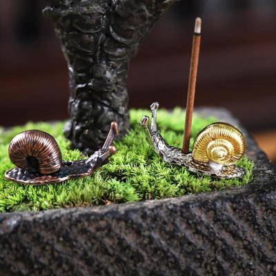 Alloy Snail Decor Handmade Metal Incense Holder Crafts Figurines Ornament Room Decor Supplies Home Decoration Accessories