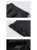 Women's Plus Size Grey Wool Ruffle Trim Half Skirt, Thick A-line Mini Skirt Pants for Spring/Autumn