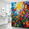 Vibrant Sunflower & Butterfly Waterproof Mildew-Resistant Shower Curtain -Colorful Design for a Joyful Bathroom Décor Experien