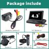 3 In 1 Backup  Reversing Camera Parktronic Car Video Parking Sensor Kit Radar Visible Display 4.3in/5in Monitor System  Alarm