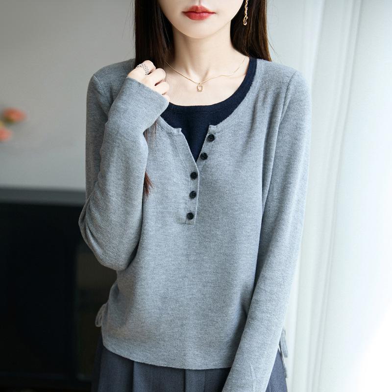 DAFIFY Dámská móda Ležérní Podzim Zima Jednobarevné svetry s dlouhým rukávem a výstřihem do O