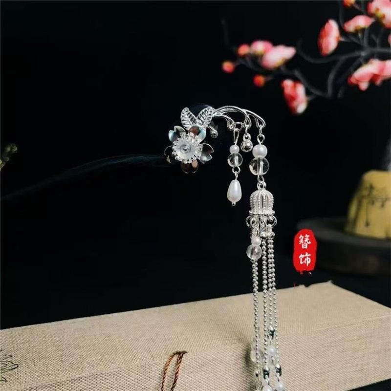 18cm Long Tassel Copper Coin Retro Hairpin Chinese Style Elegant Hair Stick Match Cheongsam Horse Face Skirt Women Ancient Style Hair Jewelry
