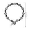 Christian Crosses Prayer Beads Bracelet, Natural Wood Carved Religious Symbol Jewelry Accessory for Worship and Blessing