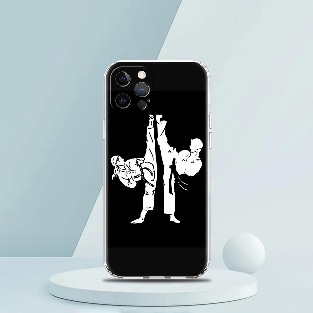 Kung Fu Taekwondo Karate Phone Case for iPhone 16 15 14 13 12 Pro Max Cover Transparent for iPhone 11 Pro Max 7 8 Plus XS XR Bag