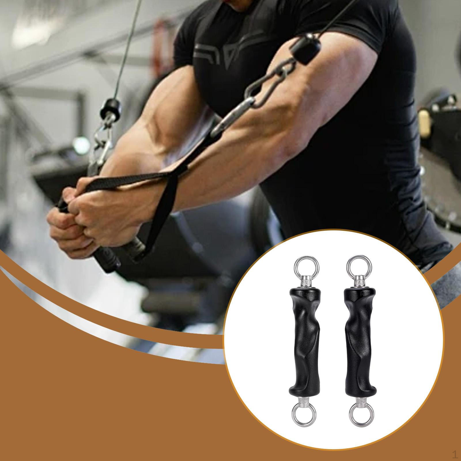 

2 Pieces Pull up Grip Handles Workout Handle Pair Cable Machine Non Slip Bodybuilding Fitness Double Rings