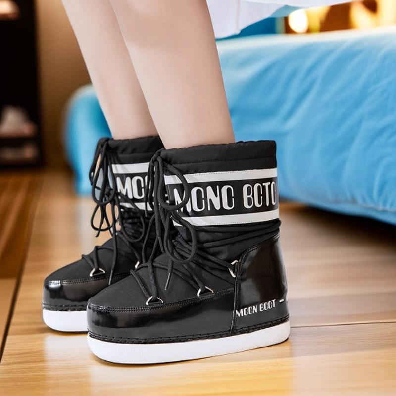 Botas de nieve Space moon para niños 2025 invierno nuevo realce manga térmica botas de algodón antideslizantes MOON mismas botas
