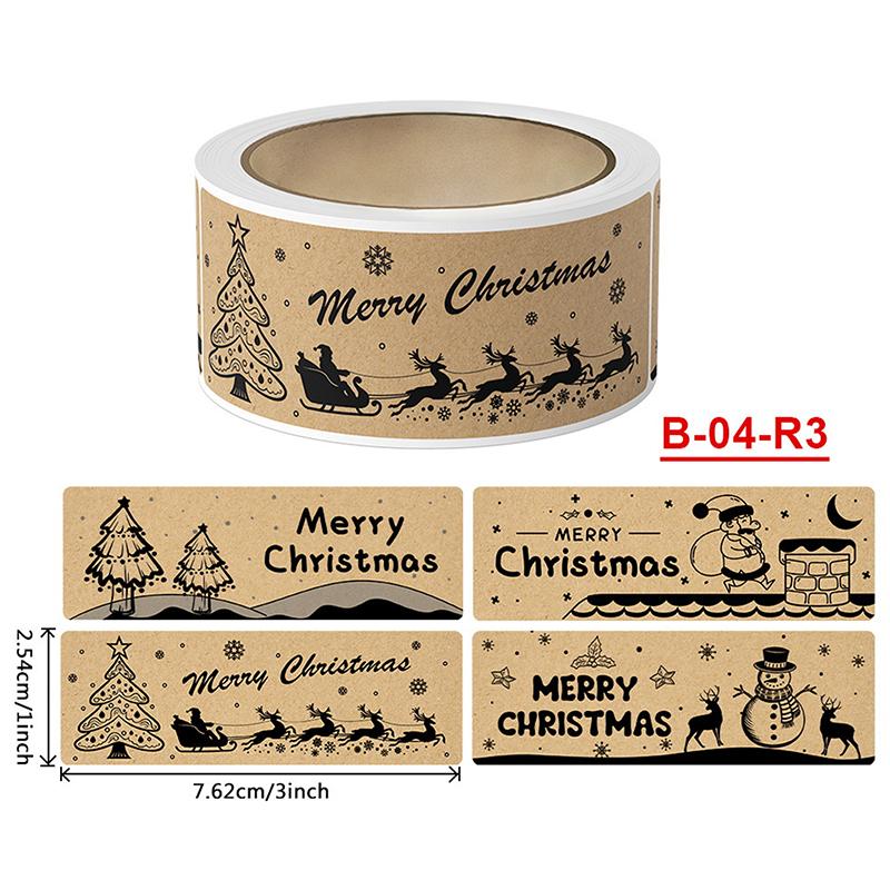 250Pcs/Roll Merry Christmas Stickers For Gifts Decorative Envelope Seal Stickers For Holiday Cards Present Box Party Favors