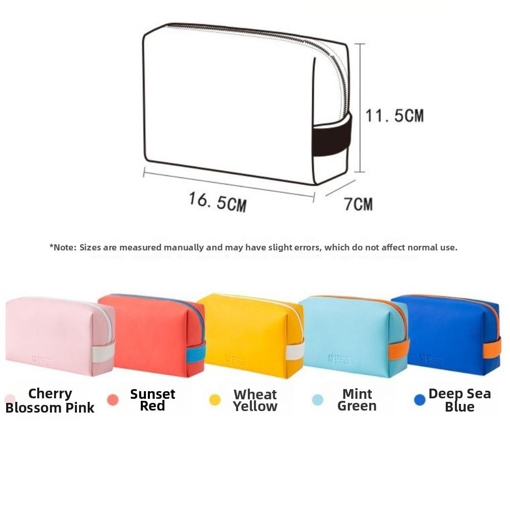 Large Capacity Cosmetic Bag Candy Colors Multifunctional Design Toiletry Storage Bag PU Leather Waterproof Makeup Organizer Box