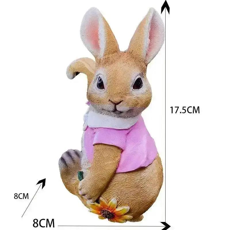 New Cute Rabbit Flowerpot Decoration Home Rabbit Sculpture Decoration Outdoor Garden Resin Animal Statue Tree Branch Decoration