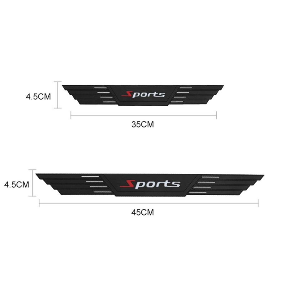 4PCS Universal Rubber Car Door Scuff Sill Cover Panel Step Protector Bumper Corner Protector