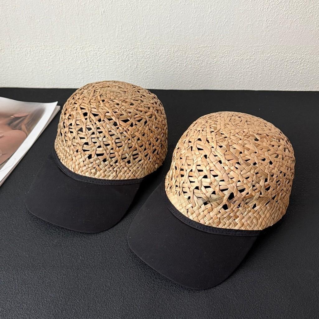 Natural Grass Baseball Cap With Breathable Mesh Sun Protection For Men And Women