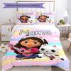Set de Lenjerie de Pat cu Nume Personalizat 3 Bucăți Casa de Păpuși a lui Gabby Husa de Plapumă Închidere Include 1 Husă de Plapumă 2 Fețe de Pernă Moale și Confortabilă Pentru Toate Anotimpurile