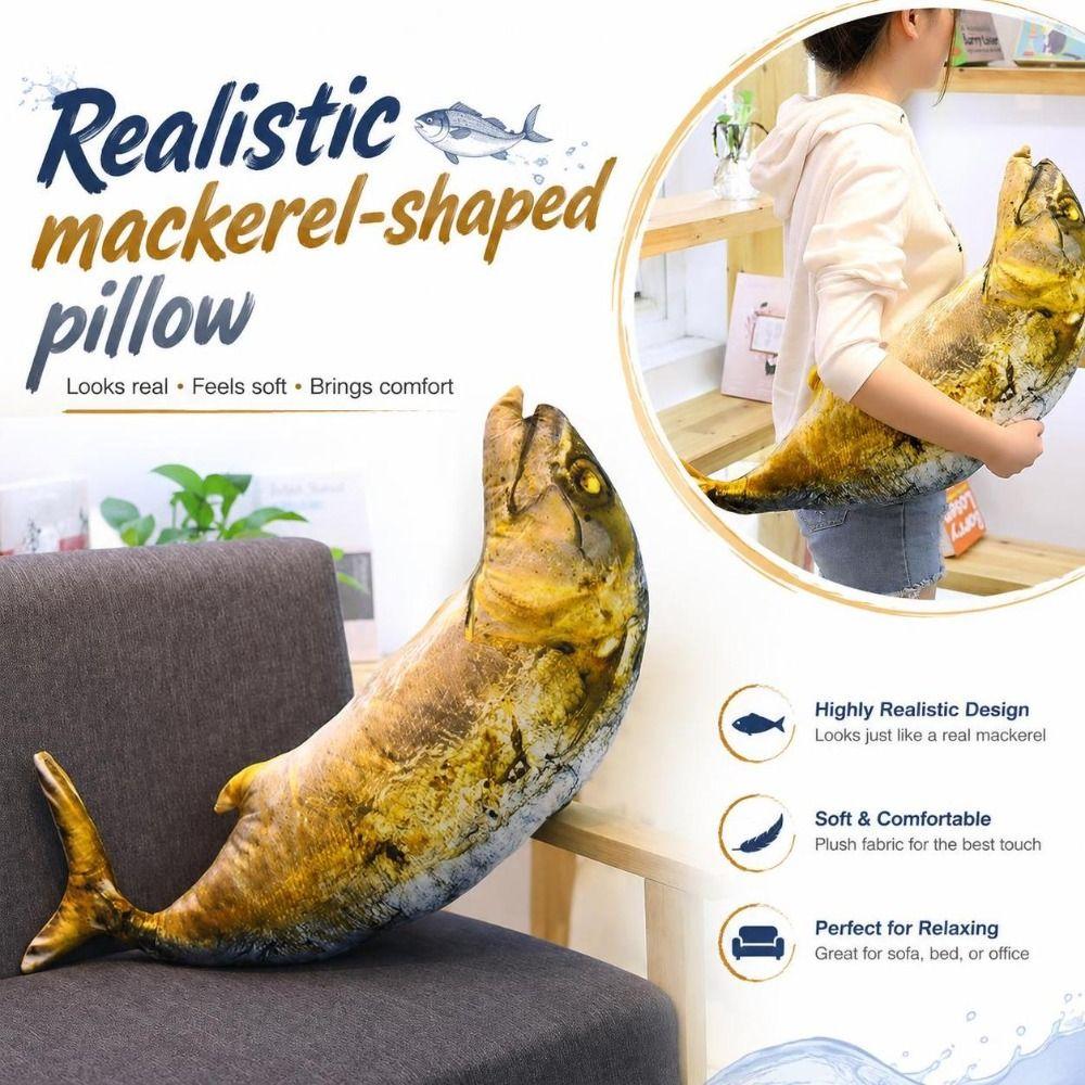 Realistic Mackerel Plush Pillow Soft Stuffed Fish Plush Toy Birthday Parties