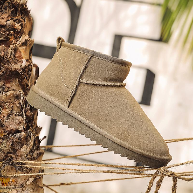 

[Men s] Winter new snow boots men s cowhide thickened warm and non-slip large size cotton shoes size 40-45 45