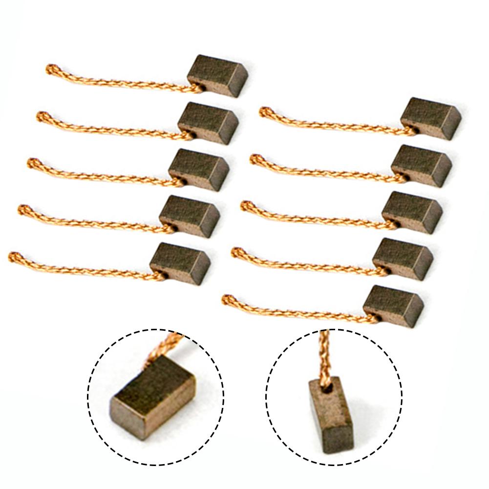 10pcs Motor Carbon Brushes Set Tight Copper Wire For Electric Hammer/Drill Angle Car Casement Motor Brush Copper Wear-resistant