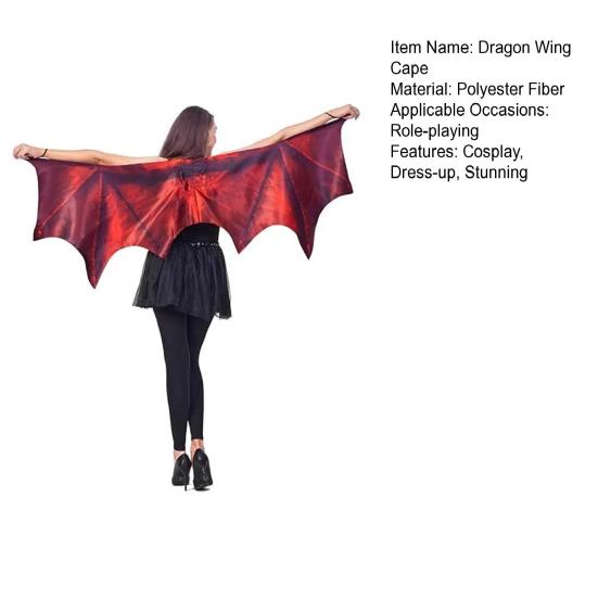 Halloween Dragon Cape Wings for Adults Women Halloween Party Dress Up Costume for Cosplay Events Stage Performance