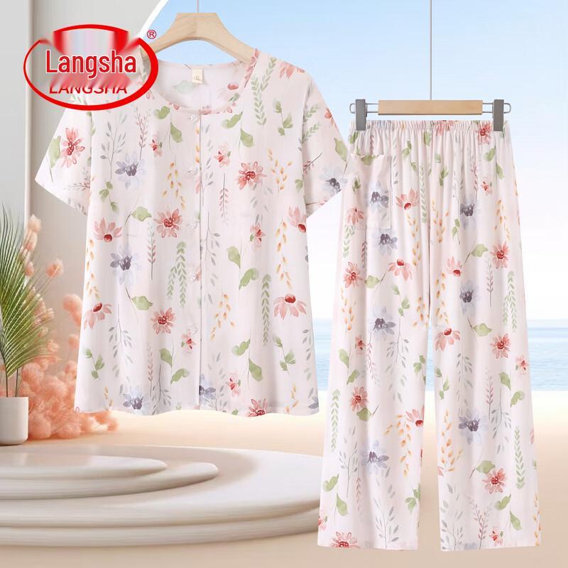 Langsha Summer Plus Size Cotton Linen Two-Piece Set 4XL