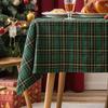 1PC Christmas Plaid Tablecloth Red Checkered Table Cover Xmas Party Dinner Washable TableCloth for Home Living Room Decoration