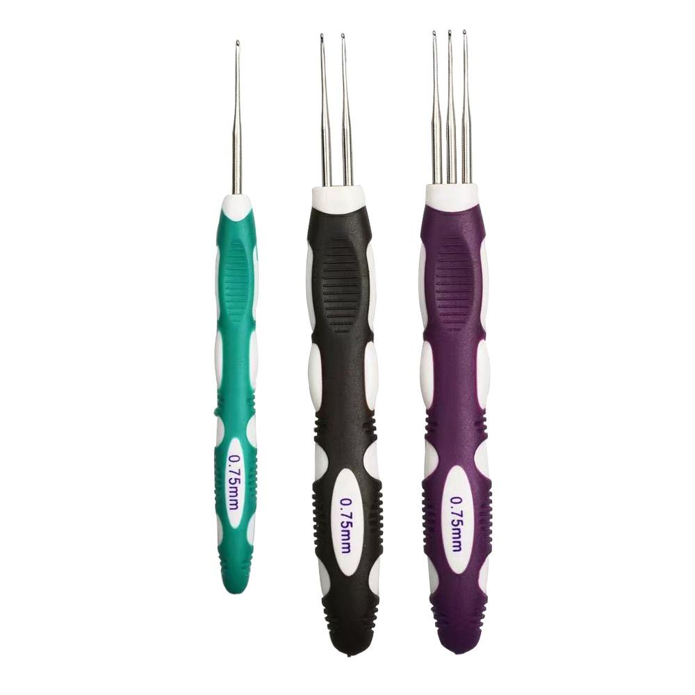 6Pcs/Set Durable Dreadlock Crochet Hook Hair Extension Wig Making Kit Micro Hook  Making and Repair