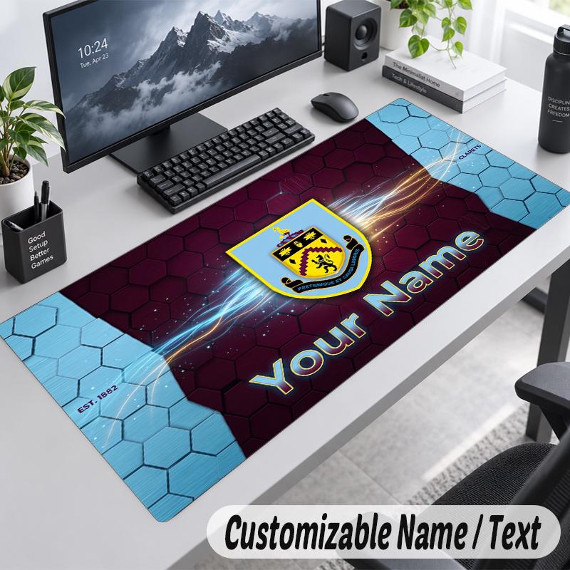 Custom Name Text Mouse Pad Burnley Football Personalized Desk Pad For Work And Gaming