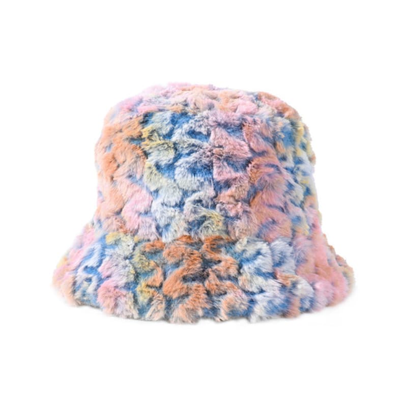 DILETTANTISME Pink Muhly Eco-Fur Bucket Hat