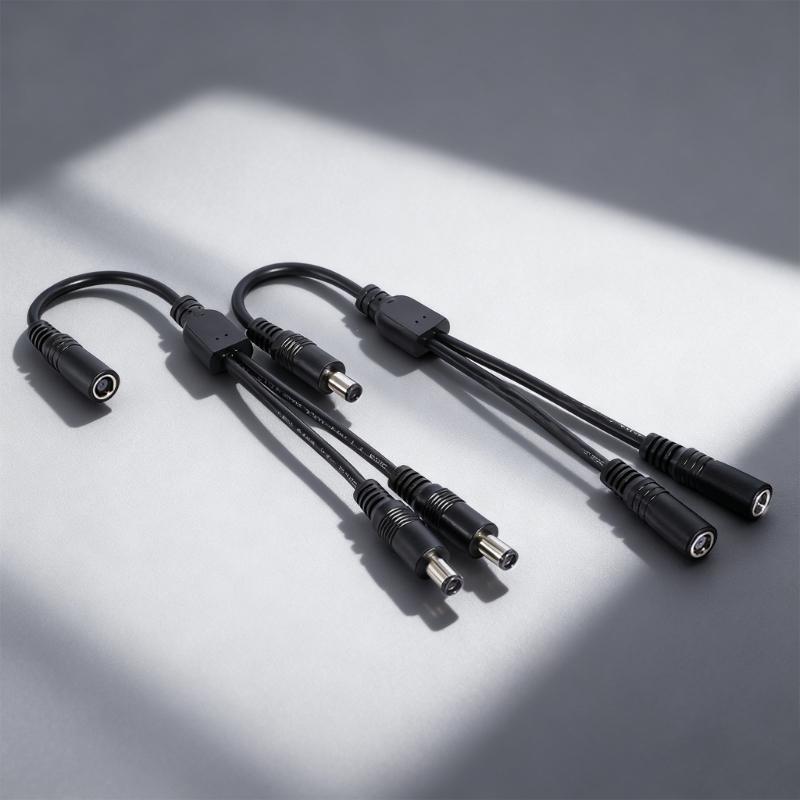 30cm Long PVC DC7.4x5.0mm Splitter Cable Ensuring Stable Power Transmission and Long Use for Various Devices