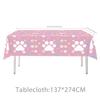 Blue and Pink Dog Paw Birthday Party Disposable Tableware Set