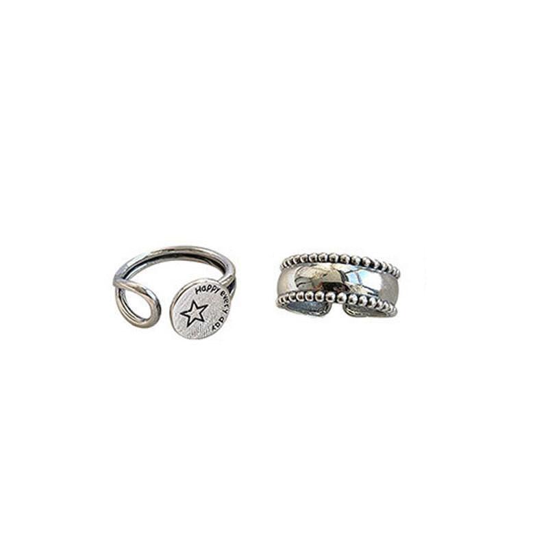 Adjustable Open Stunning Ring With Geometric Retro Themes For Womens Fashion Accessory