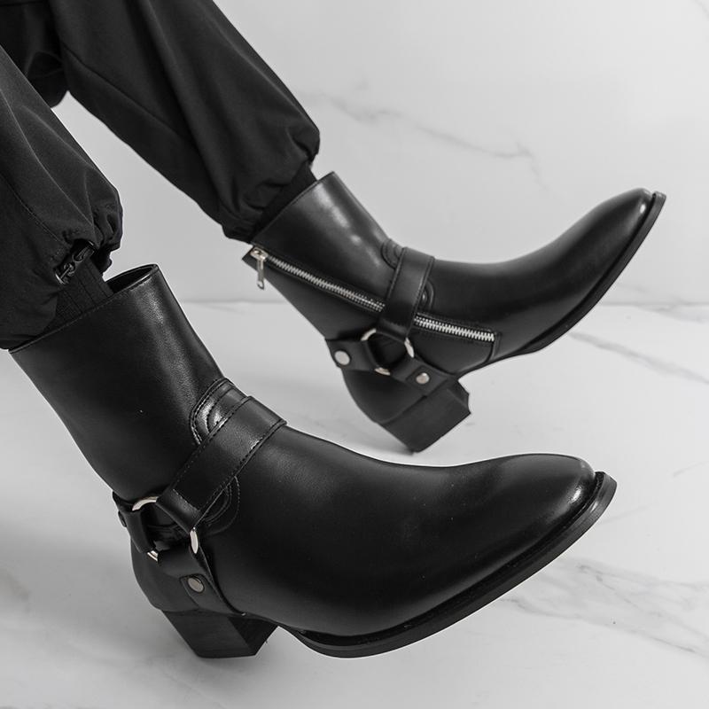 Fashion High Quality Non Slip Sole Wear-resistant Leather Boots Business Casual Men Leather Boots Fashionable and Elegant Chelsea Boots