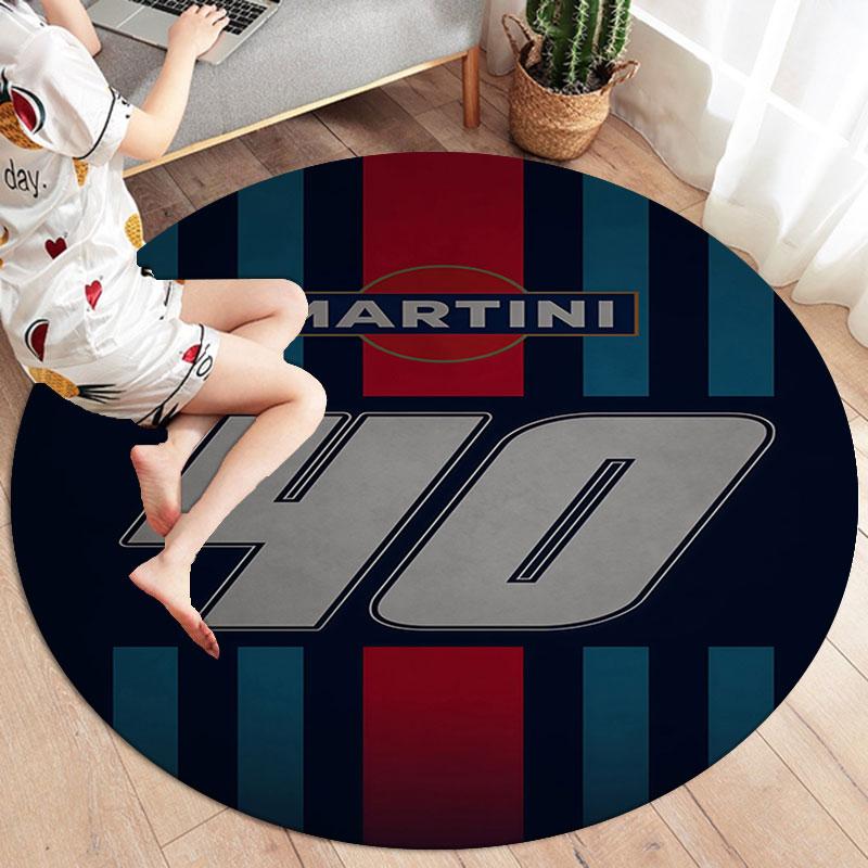 Martini Racing Round Area Rug,Carpet Rug for Living Room Bedroom Sofa Playroom Decor,Non-slip Floor Mat